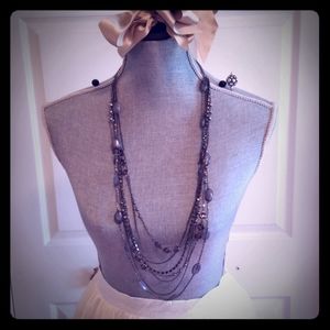 7 Strands Mixed Crystals & Gemstones Necklace